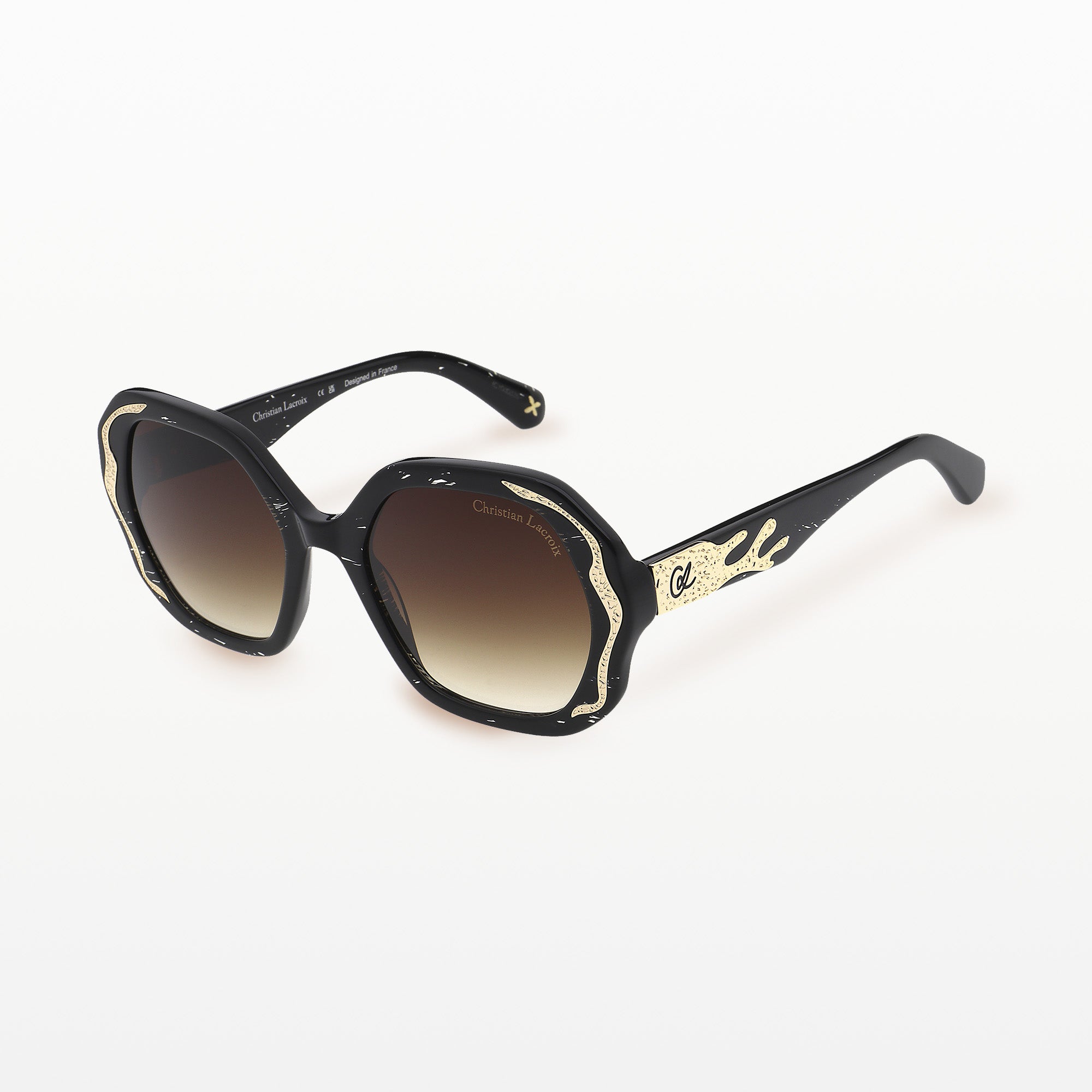 Gold-tone Metal Square eyewear Black 