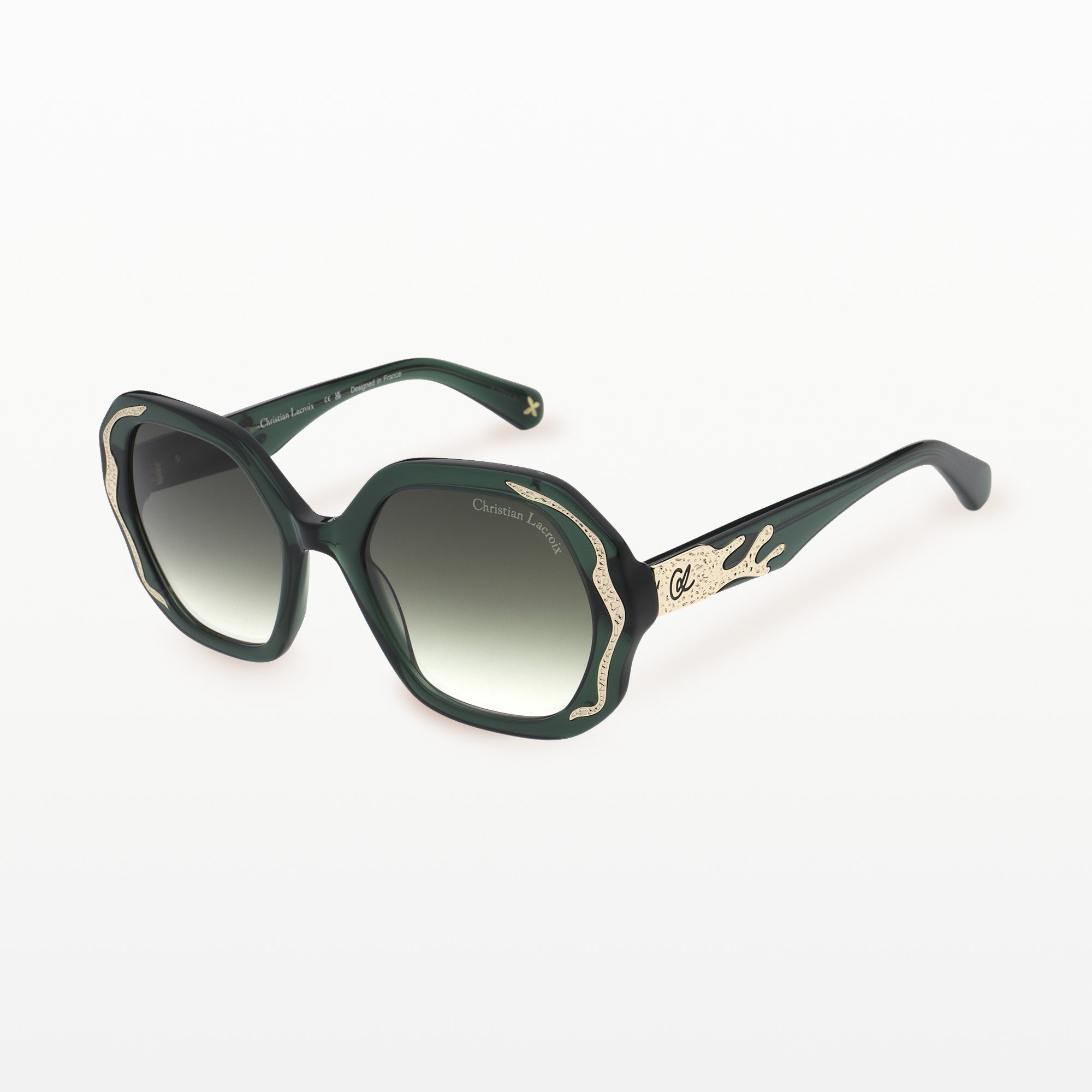 Square Gold Metal eyewear Green 