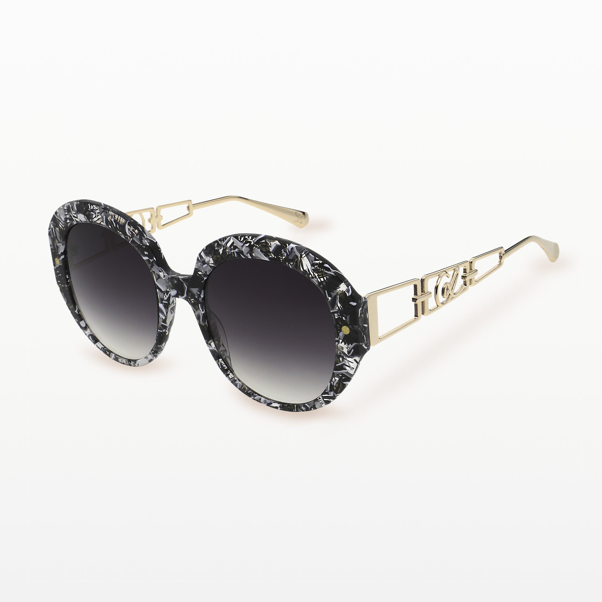 Oversized Round Metal eyewear slate