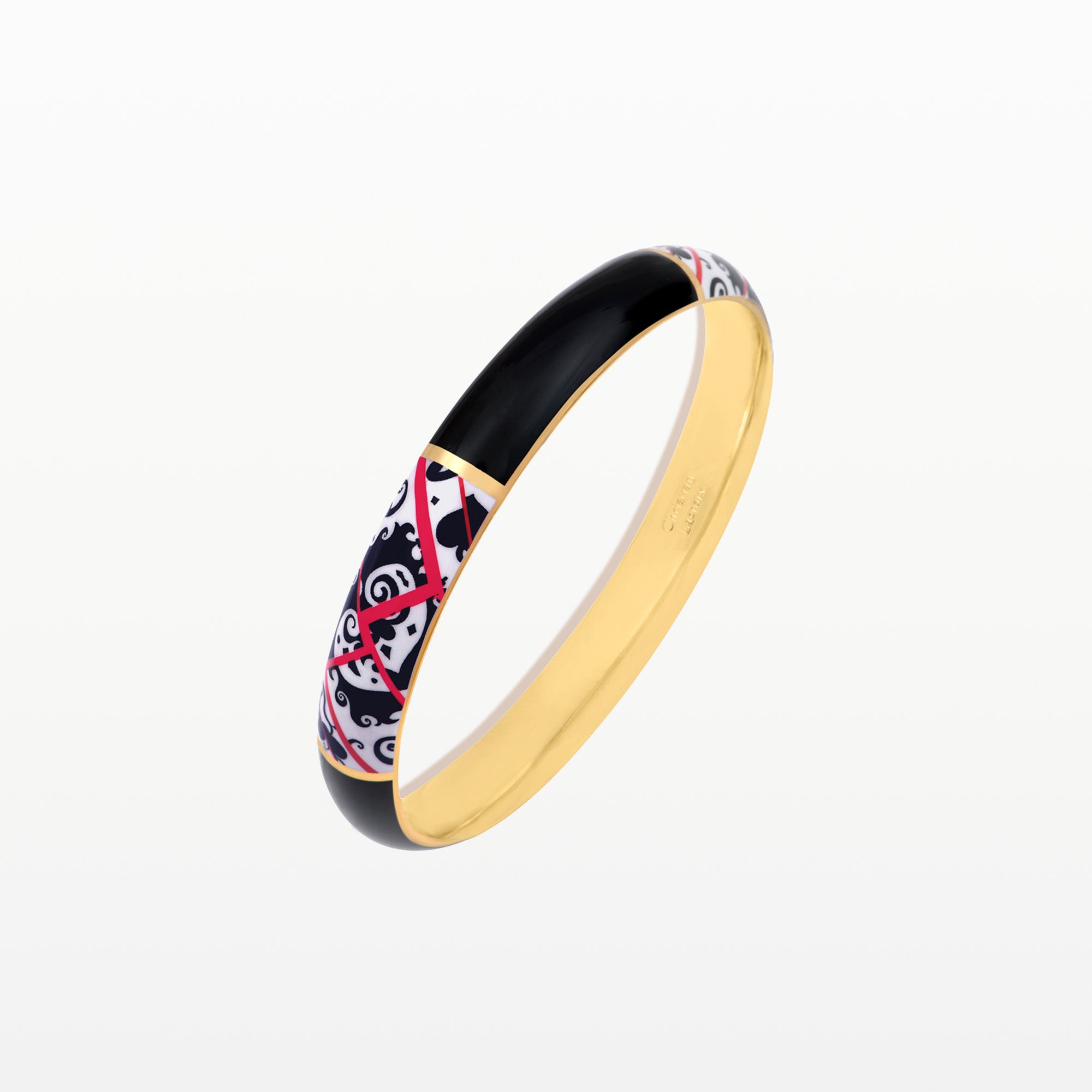 Heart Shake Black Bangle